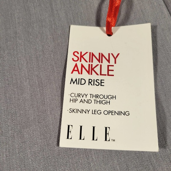 NWT*Elle Gray Slacks*Womens 14*Skinny Ankle*Mid Rise - Picture 4 of 11